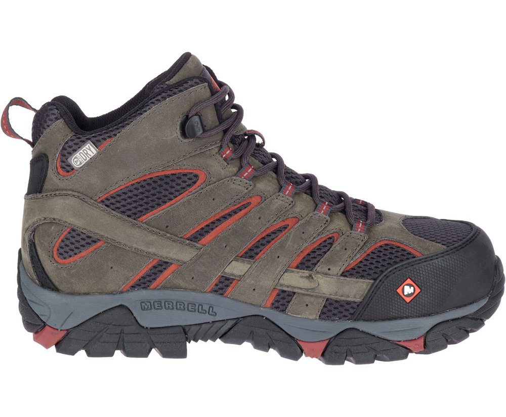 Kozaki Merrell Męskie Brązowe - Moab Vertex Mid Waterproof Comp Toe - 619428-ZAY